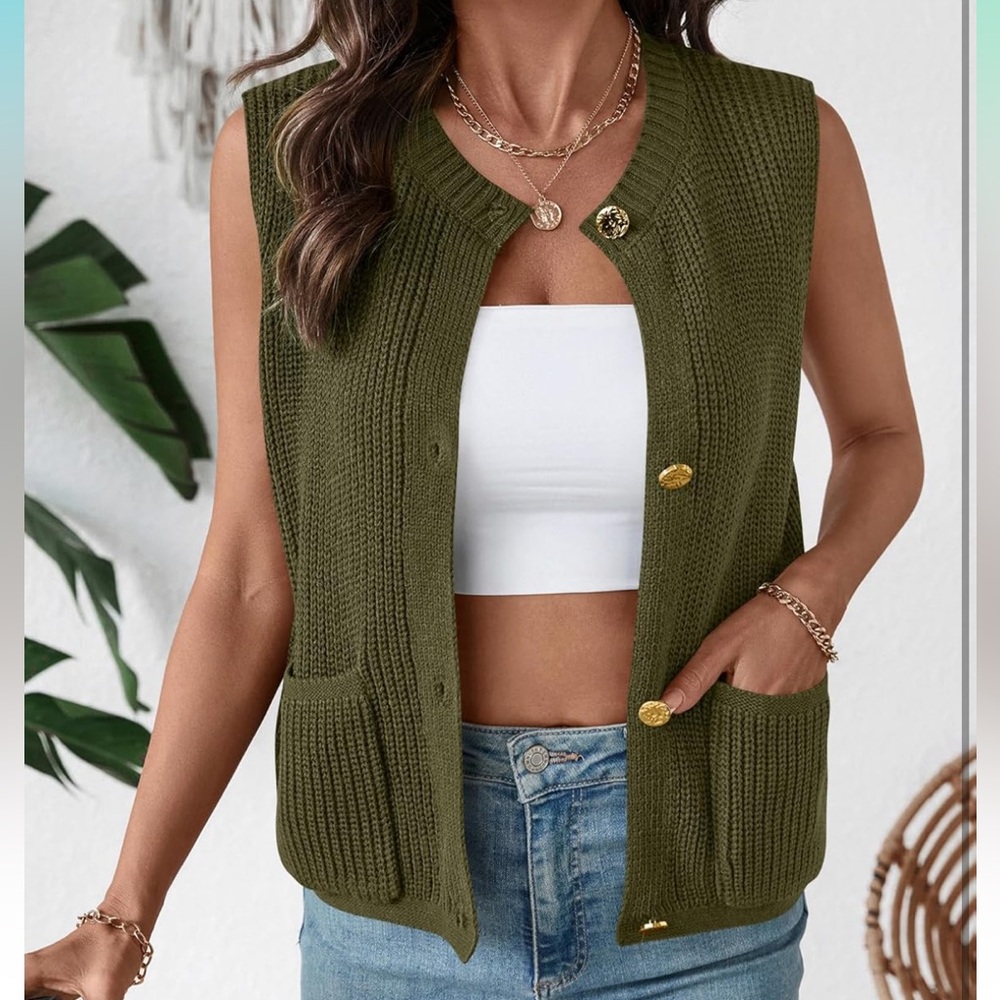 COPY - Vibrant Soft Green Lightweight Button Down Tank Sweater Cardigan Top💚💚